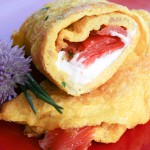 Salmon Chanted Omelette — with Alaskan Sockeye Gravlax and Cream Cheese
