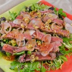 Steak salad with lime, lemongrass dressing