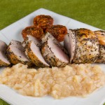 Congress Gives Pork a Bad Rap — Sage and Rosemary-crusted Roast Pork Tenderloin with Pear Ginger Compote