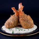 Crown of Deep-fried Crab-stuffed Shrimp with White Remoulade Sauce