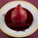 Pears Poached in Pinot Noir
