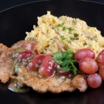 Chicken Piccata with Grapes and Capers & Roasted Delicata Squash and Mushroom Risotto