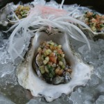 Oysters with Cilantro and Cucumber Salsa