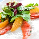 Sockeye Gravlax Salad with Pomegranate Balsamic Dressing