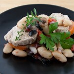 Olive Oil Poached Albacore Tuna with Corona Bean Salad