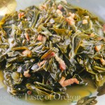 The finshed greens are tender, savory and slightly sweet.