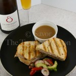 Grilled Cheese, Smoked Turkey and Roasted Pear Dip Sandwich paired with E. Z. Orchards 2009 Cidre
