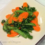 Sautéed Carrots, Sugar Snap Peas with Wilted Watercress