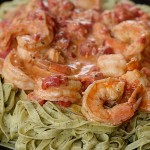 Pasta with Shrimps in a Creamy Tomato Sauce 