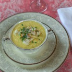 Chilled Cream of Corn and Crab Soup with Oregon White Truffle Oil