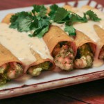 Green Garlic Shrimp Enchiladas