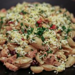 Pasta Shells with Tuna, Capers, Lemon, Olives and Tomatoes – A No-cook Sauce