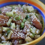 Albacore Tuna Poke can be served raw, or you can sear the tuna.