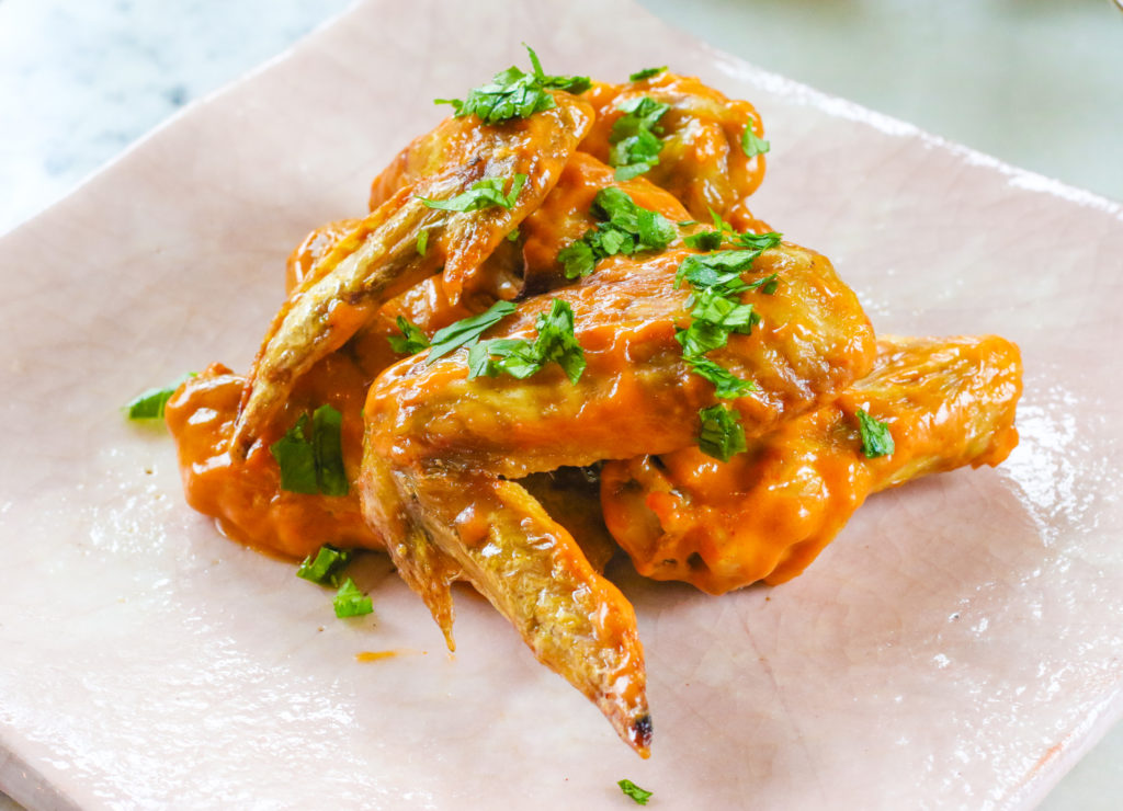Chicken wings with Thai Curry Peanut Sauce